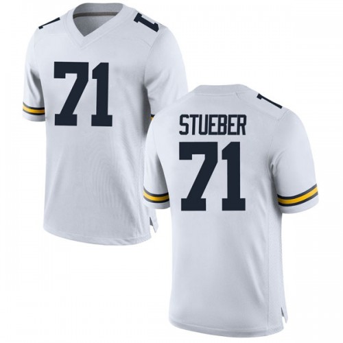 Andrew Stueber Michigan Wolverines Men's NCAA #71 White Game Brand Jordan College Stitched Football Jersey HLU0154XA
